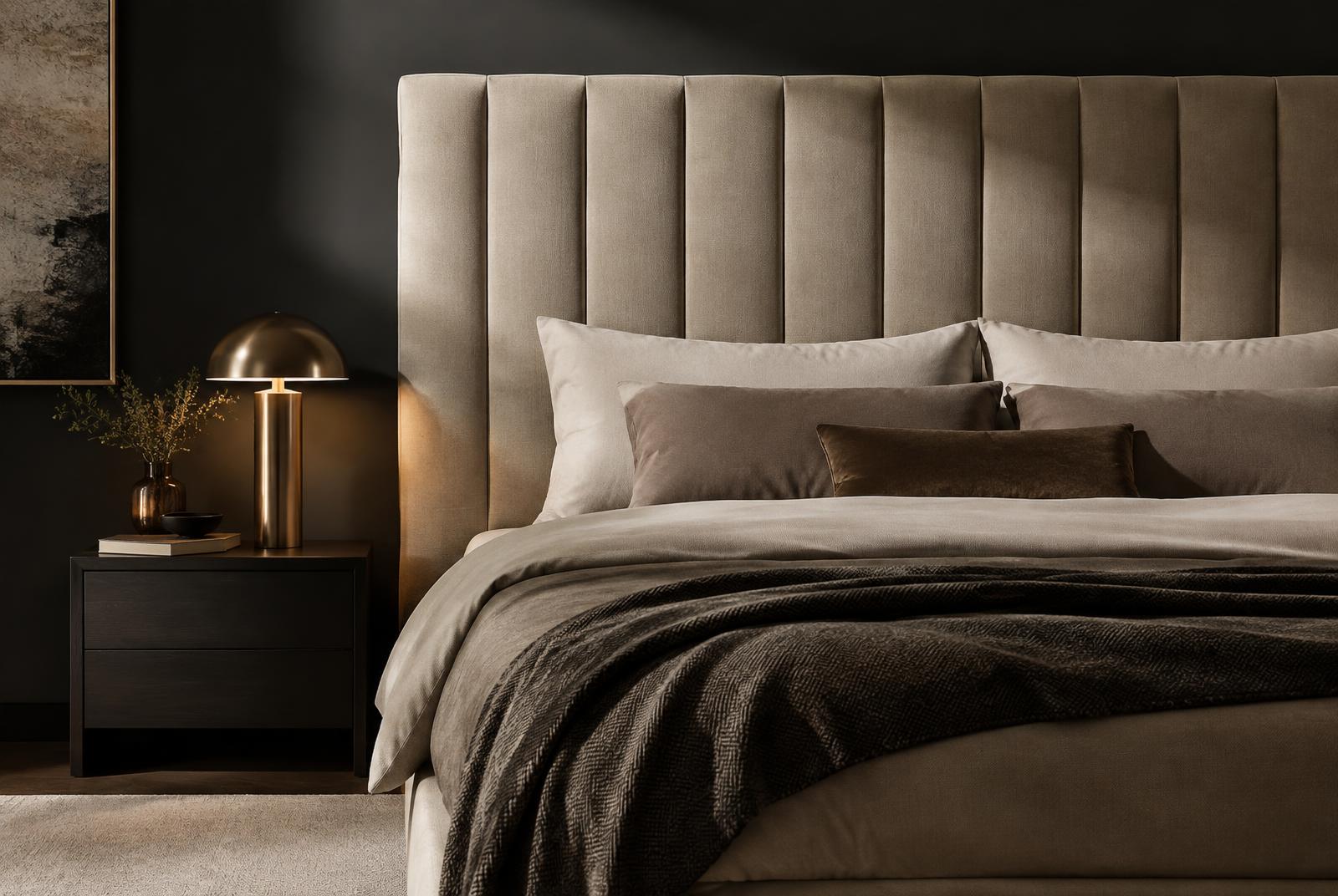 Quarto com cama de cabeceira alta